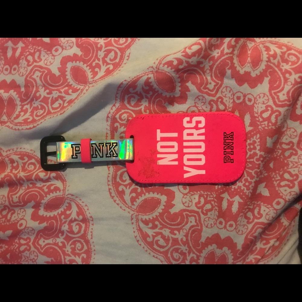 Travel luggage tag pink